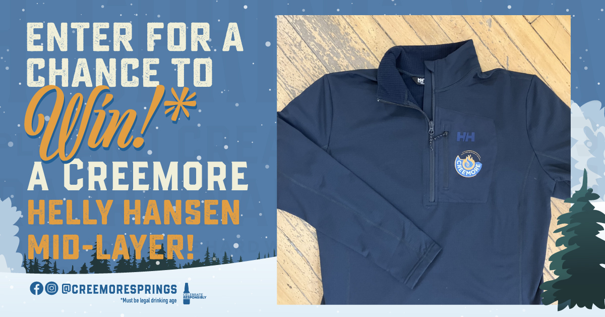 Enter for a chance to win! A Creemore Springs Helly Hansen Midlayer. 