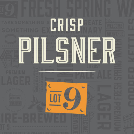 Crisp Pilsner Lot 9 with logo