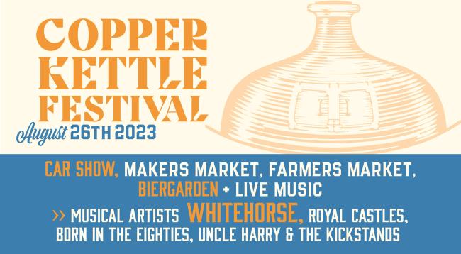 event information with copper kettle festival logo