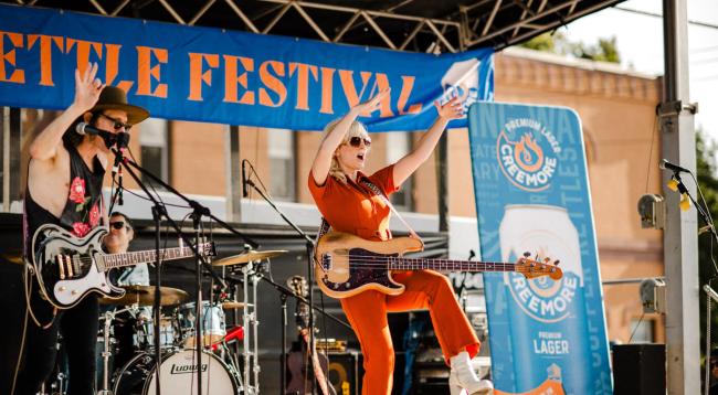 Band playing at Copper Kettle festival stage